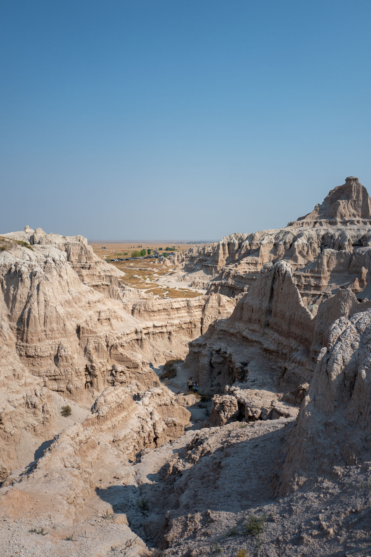 View over the Badlands National Park in South Dakota