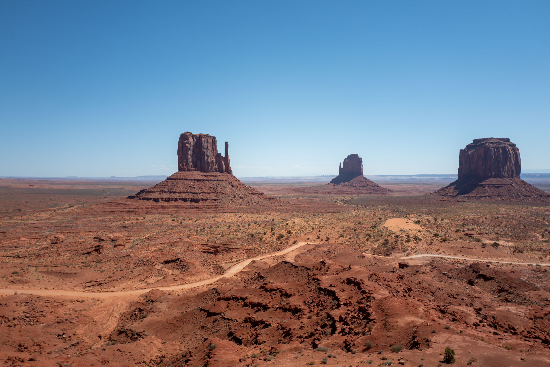 panoramic view over the Monument Valley