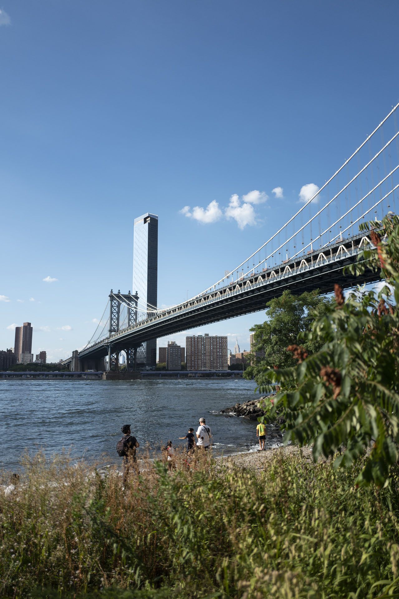 Blick von Brooklyn auf die Manhattan Bridge in New York